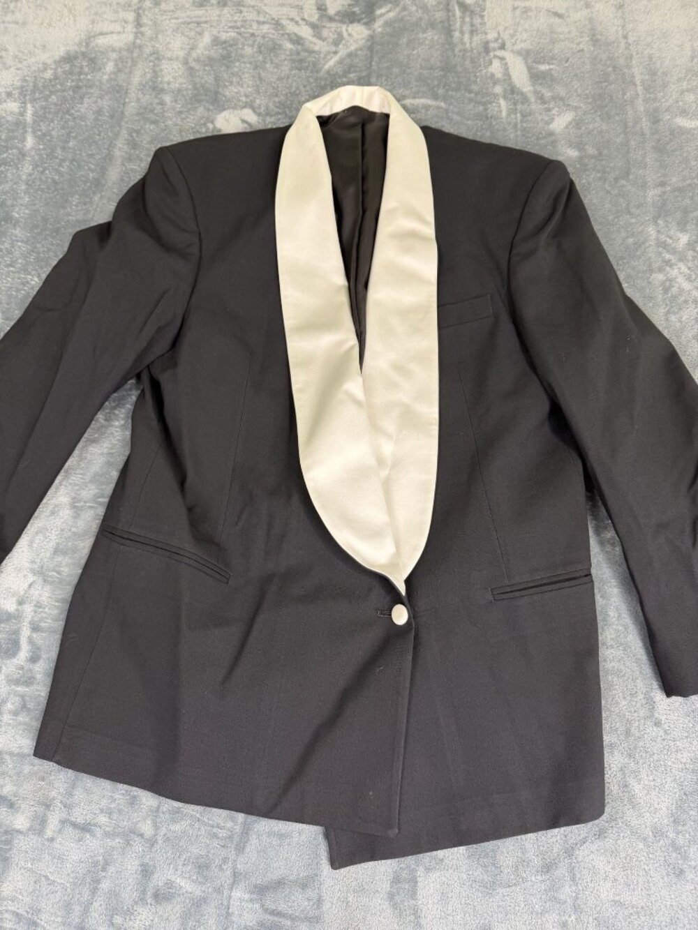 Raffinati Mens Black White Tuxedo Jacket Shawl Lapel Single Button 40R